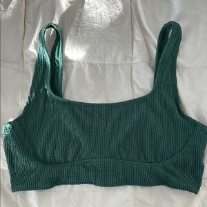 Aerie Green Ribbed swimsuit top